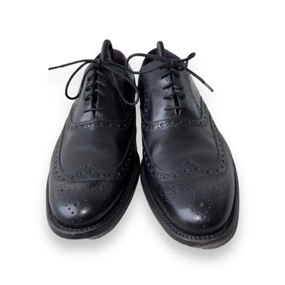 Charles Tyrwhitt Derby‎ Brogue Wingtip Shoes Black Leather Men's 9.5